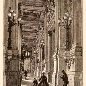 1882 Wood Engraving Palais Charles Garnier Opera Loggia Architecture XGNA8 Outlet Store Locations