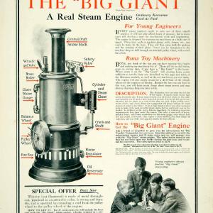 1923 Ad Big Giant Steam Engine Children Toy Machinery Youths Companion YYC4 Free Shipping Outlet Locations