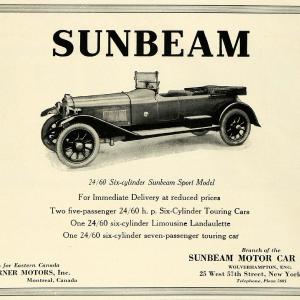 1923 Ad Antique Sunbeam V6 Convertible Sports Car Model Imported COL3 Sale Original
