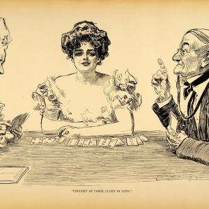 1906 Print Charles Dana Gibson Girl Card Game Playing Cards Love Romance Satire Cheap Wiki