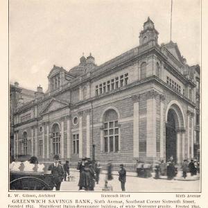 1903 Greenwich Savings Bank 6th Ave New York City Print ORIGINAL HISTORIC NY Discount From China