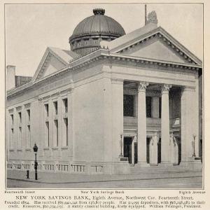 1903 New York Savings Bank Building 8th Ave. NYC Print - ORIGINAL NY Buy Cheap Reliable