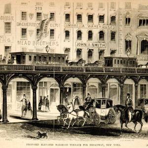 1854 Wood Engraving Elevated Railroad Railway Broadway New York City Historic Clearance Online Amazon