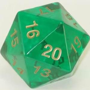 55mm Transparent D20 (Emerald Green w/ Gold) Spin-Down Die Cheap Sale Finishline