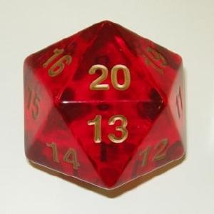 55mm Transparent D20 (Ruby w/ Gold) Spin-Down Die Cheap Amazon