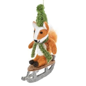 Sledging Fox Hanging Christmas Decoration by Felt So Good Latest Collections