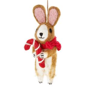 Cinnamon The Rabbit Hanging Christmas Decoration by Felt So Good Cheap Pice Outlet
