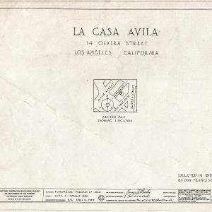 Blueprint HABS Cal,19-LOSAN,2- (Sheet 0 of 3) - Casa Avila, 14 Olvera Street, Los Angeles, Los Angeles County, CA Outlet 2025 Newest