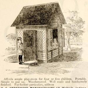 1886 Ad Victorian Child Playhouse H. C. Underwood Mfg. Co. Wabash, Indiana YSN1 Amazon Cheap Pice