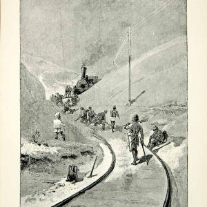 1889 Wood Engraving Train Locomotive Track Clearing Sand Railroad Railway XGHD1 Buy Cheap New