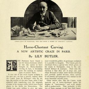 1914 Article Horse Chestnut Carving Comte Jean De Berenger Puppets TSM1 Outlet Great Deals