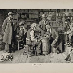 1914 A. B. Frost General Store Men Dog Checkers Game - ORIGINAL HISTORIC AA2 Outlet Footaction