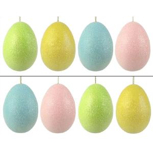 Large Pastel Glittered Eggs Set/8 For Sale Cheap Online