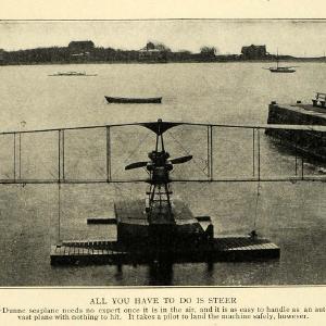 1914 Print Aeroplane Burgess Dunne Seaplane Water Airplane Aviation World TW4 Clearance Low Shipping
