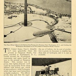 1922 Print Navy Blimp Balloon Helium Flight Washington ORIGINAL HISTORIC ILW2 Cheap Sale Geniue Stockist