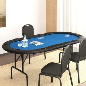 10-Player Folding Poker Table Blue Cheap Nicekicks