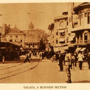 1923 Rotogravure Galata Tower Istanbul Turkey Constantinople Street Newman TMM1 Free Shipping For Sale