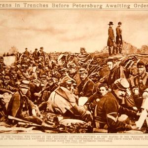 1923 Rotogravure Civil War Union Soldiers Army of the Potomac Siege Petersburg Outlet Fashionable