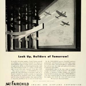 1944 Ad Fairchild Engine & Airplane Corp Aircraft Duramold Wood Layer FZ6 Sale 2025 Unisex