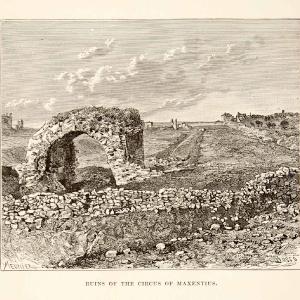 1890 Wood Engraving Roman Ruin Circus Maxentius Archeology Via Appian Way XHB3 Cheap Good Selling