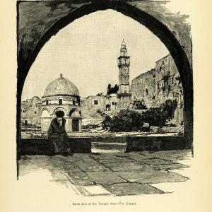 1890 Wood Engraving Ancient Landmark Jerusalem Citadel Tower David XGA7 Cheap Sale Footaction