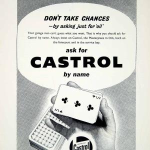 1958 Ad Castrol Motor Oil Petroleum Playing Cards Poker Gambling Car Auto YMT2 Enjoy Cheap Pice