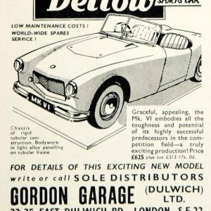 1958 Ad 1957 Dellow Mk VI Classic Sports Car Collector Automobile British YMT2 Pay With Paypal