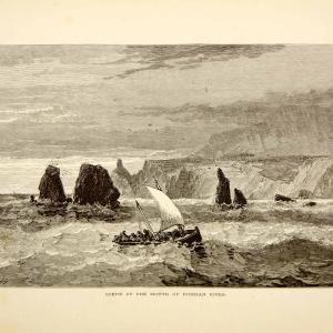 1872 Wood Engraving Pacific Ocean Russian River Sailboat California Coast PA2 Many Kinds Of Cheap Pice