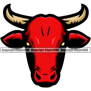 Red American Bullhead Animal Sports Mascot Steer Cattle Cowboy Logo Bull Clipart SVG Free Shipping Best Store To Get