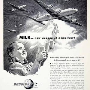1949 Ad Douglas Aircraft Company Airplane Child Girl Milk Transport Berlin YFT4 Cheap Sale Amazing Pice