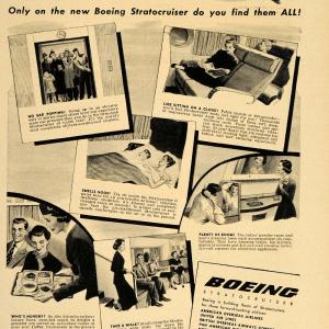 1949 Ad Boeing Stratocruiser Plane Stewardess Interior - ORIGINAL TM1 Official