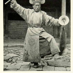 1924 Print Nashi Priest Costume Traditional Dress Dance China Historical NGM9 Finishline