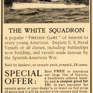 1899 Ad Fireside Game U. S. Navy Iowa Battleship Price - ORIGINAL LHJ4 Latest