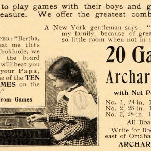 1899 Ad Archarena Combination Board Games Rule Children - ORIGINAL LHJ4 Outlet Explore