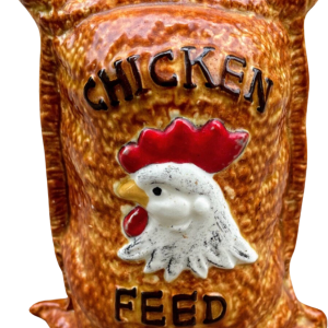 Vintage Ceramic Bank Burlap Bag Chicken Feed Farmhouse Primitive 2025 New Sale Online