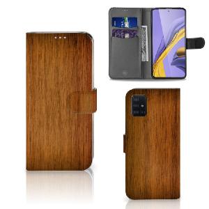Samsung Galaxy A51 Book Style Case Donker Hout Fashionable Cheap Pice