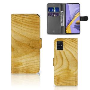 Samsung Galaxy A51 Book Style Case Licht Hout Sale Best