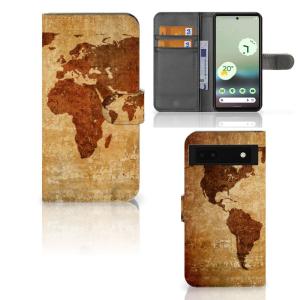 Google Pixel 6A Flip Cover Wereldkaart Outlet Get To Buy