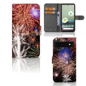 Google Pixel 6A Wallet Case met Pasjes Vuurwerk Explore Cheap Pice