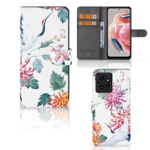 Xiaomi Redmi Note 12 4G Telefoonhoesje met Pasjes Bird Flowers Buy Cheap Order