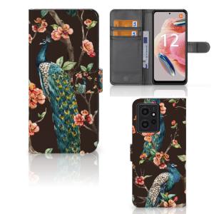 Xiaomi Redmi Note 12 4G Telefoonhoesje met Pasjes Pauw met Bloemen Cheap Sale Low Pice