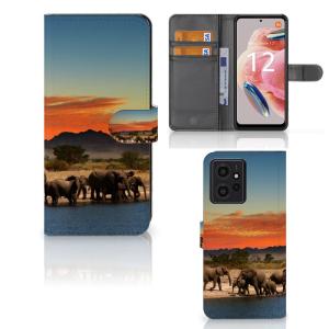 Xiaomi Redmi Note 12 4G Telefoonhoesje met Pasjes Olifanten Clearance Tumblr