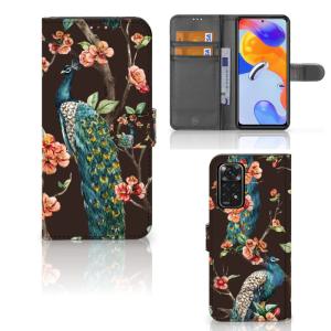 Xiaomi Redmi Note 11 Pro 5G/4G Telefoonhoesje met Pasjes Pauw met Bloemen Buy Cheap Tumblr