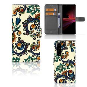 Wallet Case Sony Xperia 1 III Barok Flower Outlet Marketable