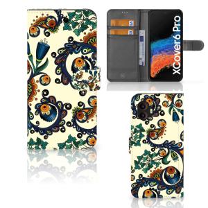Wallet Case Samsung Galaxy Xcover 6 Pro Barok Flower Comfortable Cheap Pice