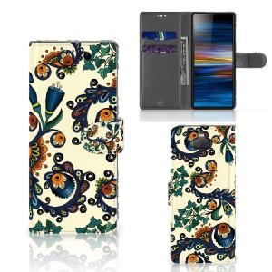 Wallet Case Sony Xperia 10 Barok Flower Real Cheap Online