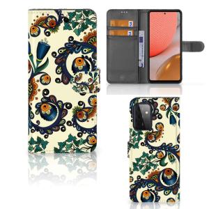 Wallet Case Samsung Galaxy A72 Barok Flower Discount Popular