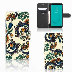 Wallet Case Samsung Galaxy J6 2018 Barok Flower Clearance High Quality