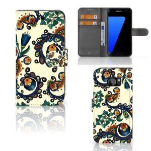 Wallet Case Samsung Galaxy S7 Edge Barok Flower Sale Recommend