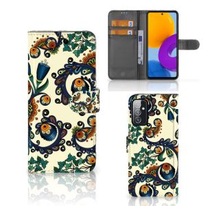 Wallet Case Samsung Galaxy M52 Barok Flower Cost Cheap Pice